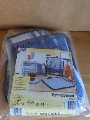 Topflappen Topflappenset 2 Topflappen + 2Topfhandschuhe (Original Verpackt)Tukan