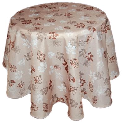 Tischdecke Rund Tischtuch Decke Tafeltuch Pflegeleicht Unterdecke Herbst Blatt Beige