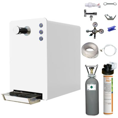 Tafelwasserzapfanlage Sprudelwassergerät BieTal® BT-30 SET weiss mit Filter