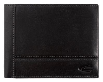 camel active Scheintasche Geldbörse Herrenbörse querformat, Leder schwarz black tokyo