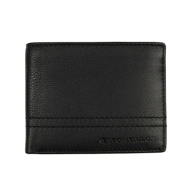 Tom Tailor Scheintasche Geldbörse Herrenbörse querformat, Leder schwarz black jerrie