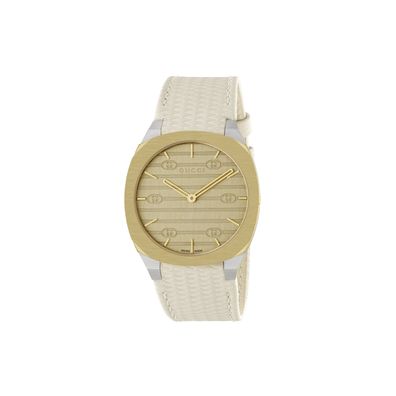 Gucci - Ya163416 - Gucci 25H 34 mm Edelstahl und 18 kT gelb Gold plattiert mehrschich