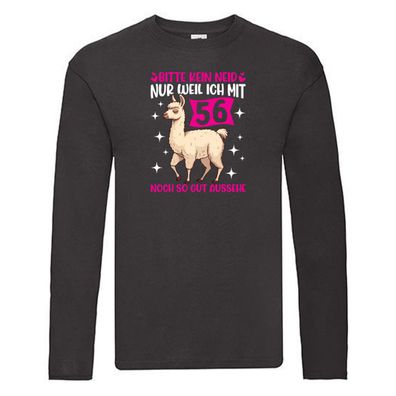 56. Geburtstag | 56 Jahre | Lama | gut aussehen Long Sleeve Schwarz