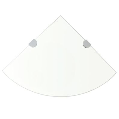 vidaXL Eckregale 2 Stk. mit Verchromten Halterungen Glas Transparent