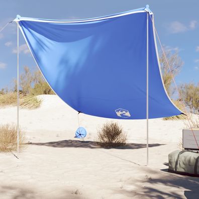 vidaXL Strand-Schattenzelt mit Sandsäcken Blau 214x236 cm