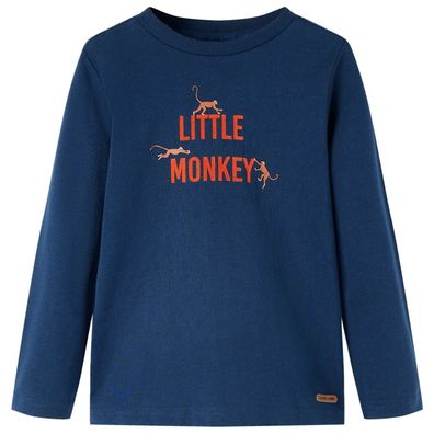 Kinder-Langarmshirt Marineblau 116