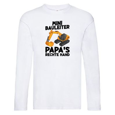 Mini Bauleiter | Kind | Sohn | Bagger | Baustelle | Junge Long Sleeve Weiß