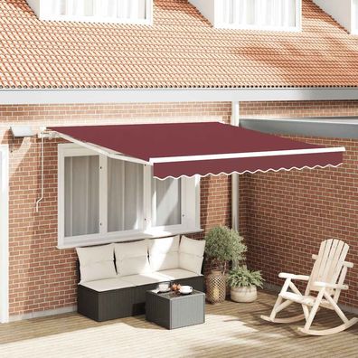 vidaXL Markise Manuell mit LED Weinrot 300x250 cm