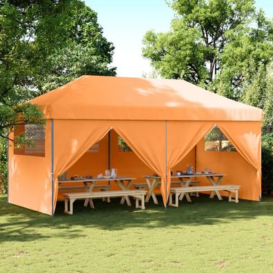 vidaXL Partyzelt Faltbar Pop-Up mit 4 Seitenteilen Orange