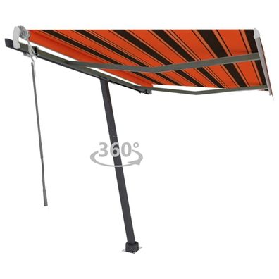 vidaXL Standmarkise Manuell Einziehbar 350x250 cm Orange/Braun