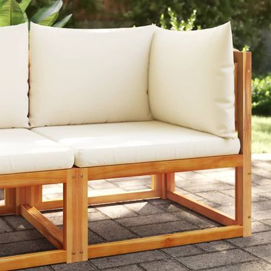 vidaXL Garten-Ecksofa mit Kissen Massivholz Akazie