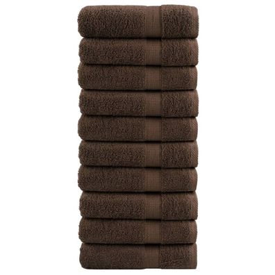 vidaXL Premium-Duschtücher SOLUND 10 Stk. Braun 70x140 cm 600 g/m²