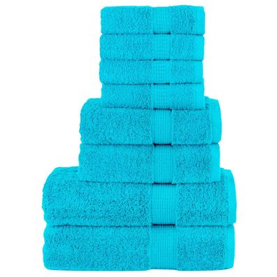 vidaXL 8 tlg. Premium-Handtuch-Set SOLUND Türkis 600 g/m²