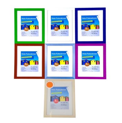 Holz-Fotorahmen 21x29,7cm 2er Pack Fotos Photo Rahmen Dekoration Haushalt wohnen