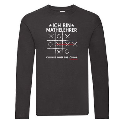 Lösung finden: Mathelehrer | Lehrer | Mathe Long Sleeve Schwarz
