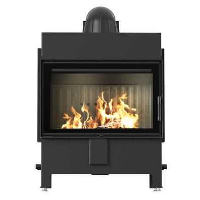 Kamineinsatz aus Stahl KRATKI LUCY 14 kW Ø 200 schwarz Verkleidung mit Türfeder