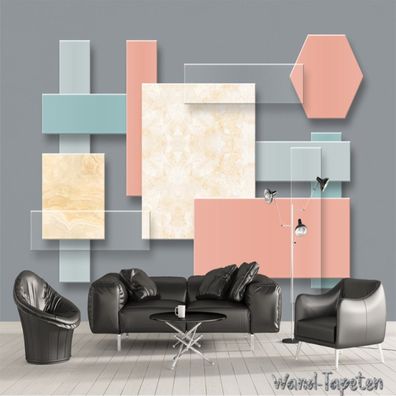 Vlies Fototapete Wandtapete Wandbilder 3D Geometrische Marmor Textur Modern 3470
