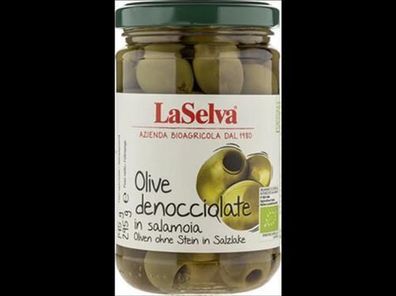 LaSelva 6x Grüne Oliven ohne Stein in Salzlake 295g