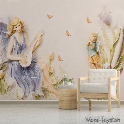 Vlies Fototapete Wandtapete Wandbilder 3D Relief Tulpenfee Schönheits 3495