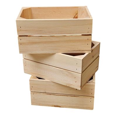 Holzkiste Dekokiste Box 30x20x15 cm 3er SET Natur