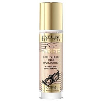 Eveline Cosmetics Goldener Champagner Highlighter, Fluessiges Highlight-Makeup, 3