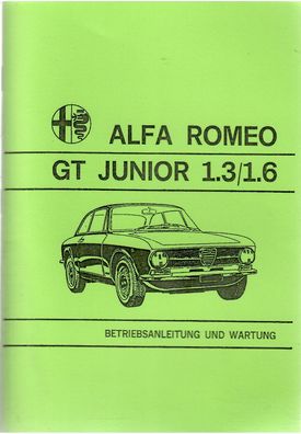 Bedienungsanleitung Alfa Romeo GT Junior 1300ccm und 1600 ccm