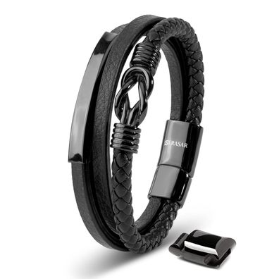 Serasar, lederarmband "proud" für herren, mit magnetverschluss