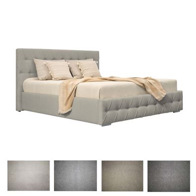Polsterbett Doppelbett Miland Bettkasten Chenille-Stoff 140/160/180/200x200 cm