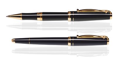 CLEO Skribent Gold Rollerball Schwarz, feinvergoldet