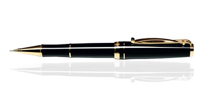 CLEO Skribent Gold Drehbleistift 0,7mm Schwarz, feinvergoldet