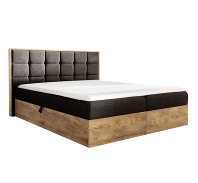 AX LIVING Boxspringbett 160x200 mit Bettkasten Vendio in Braun