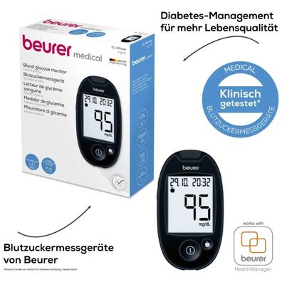 Blutzuckermeßgerät beurer GL44 | mg/dl | black | PZN 08599522