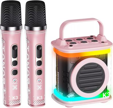 TONOR K3 Mini-Karaoke-Maschine, Zwei Kabellosen Mikrofonen Perfekt für Kinder