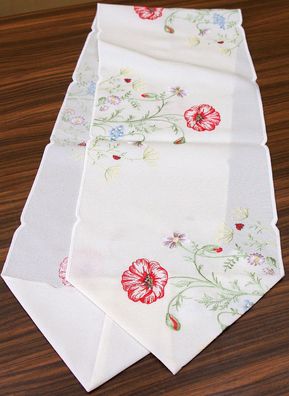 besticktes Tischband "Frühlingsblüher"
