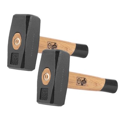 Stahlwerk Fäustel 2er Set 1000g Plattenhammer aus Carbon-Stahl Vorschlaghammer