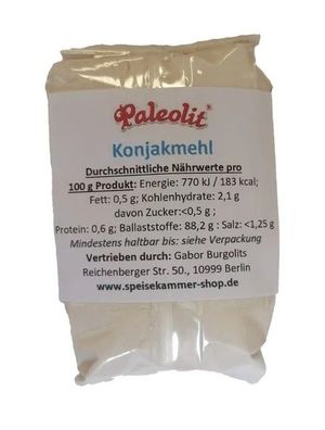 100 g Konjakmehl Feines Pulver Konjac Mehl 90% Glucomannan Glutenfrei Vegan