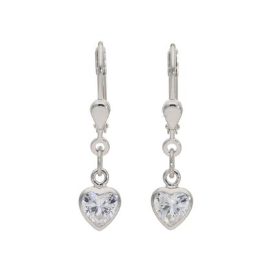 Ohrhänger Herz Silber 925 für Mädchen JL20-06-1212 mit Zirkonia, Made in Germany
