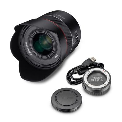 Samyang Set Weitwinkelobjektiv AF 35mm F1,8 FE Sony E-Mount APS-C & Lens Station