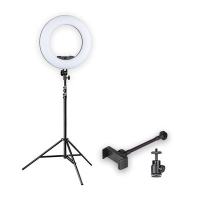 Walimex pro LED Rainbow Ringleuchte + Lampenstativ RGB Ringlicht 60W Videolicht