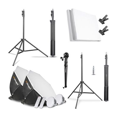 Walimex pro Octagon Softbox Fotostudio Set 45W LED Lampenstativ Hintergrund