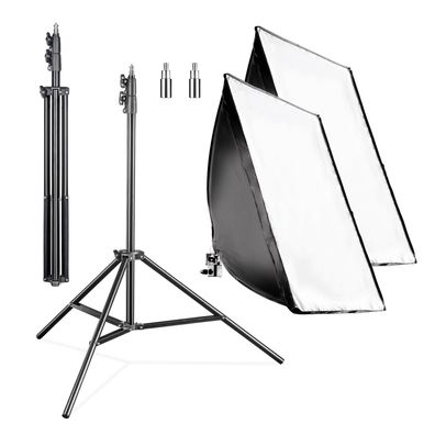 Walimex pro 2x Softbox mit 2x Lampenstativ LED Studioleuchte Fotostudio