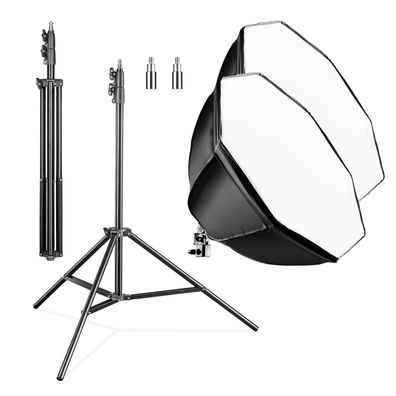Walimex pro Octagon 2x Softbox mit 2x Lampenstativ LED Studioleuchte Fotostudio
