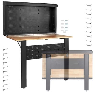 Wiltec Werkbank zur Wandmontage 200kg Werkzeugbank klappbar Werktisch Lochwand