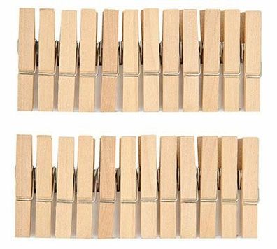 24 Stück Bastel-Klammern, mittel, Farbe: natur