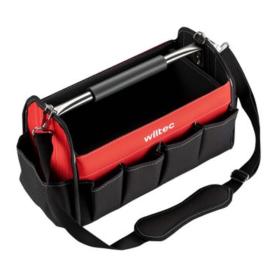 Wiltec Werkzeugtasche 40x19x25cm Arbeitstasche 14 Fächer Werkzeug Tasche Gurt