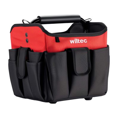 Wiltec Werkzeugtasche 25x23x28cm Arbeitstasche 23 Fächer Werkzeug Tasche Gurt