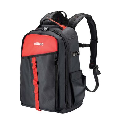 Wiltec Werkzeugrucksack 33x20x43cm Werkzeugtasche 16 Fächer Werkzeug Rucksack