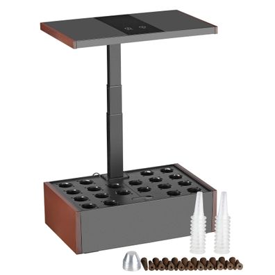 Wiltec Indoor Gartensystem braun Kräutergarten Mini Garten für drinnen LED