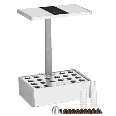 Wiltec Indoor Gartensystem weiß Kräutergarten Mini Garten für drinnen LED