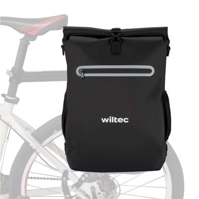 Wiltec Gepäckträgertasche schwarz 20l Fahrradtasche Rucksack Gepäcktasche